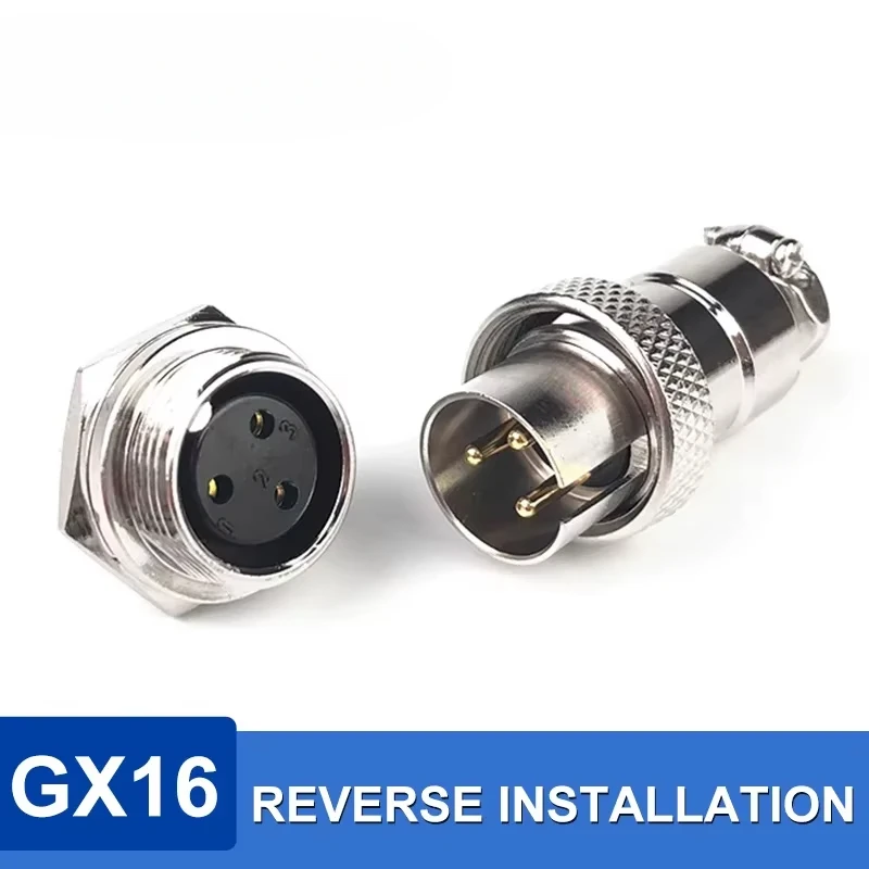 GX16 2 3 4 5 6 8pin Reverse-mounting Aviation Plug DF16 300/500V Male Female Soldering Connector M16F AB Rebel Signal Socket Set