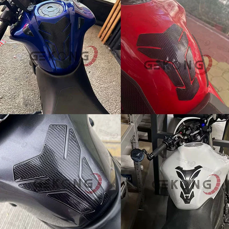 YZF R1 R1M R15 R25 R3 R6 R7 R9 YZFR1 YZF3 YZFR7 오토바이 카본 파이버 3D 연료 탱크 패드 데칼 보호 스티커
