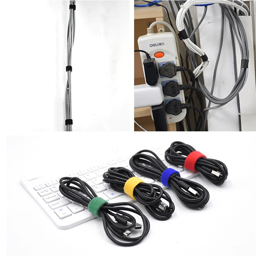 1M 1CM Cable Ties Reusable Loop Bundle Self Adhesive Fastener DIY Accessories Nylon Strap Organizer Clip Wire Holder Management