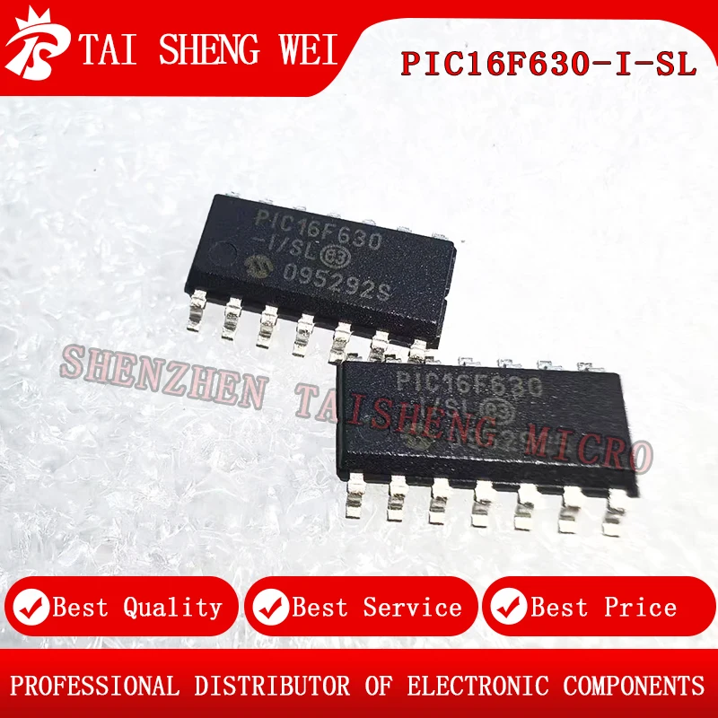 

5 шт. новый микроконтроллер PIC16F630-I/SL SMD SOIC-14 PIC16F630 8-битный новый