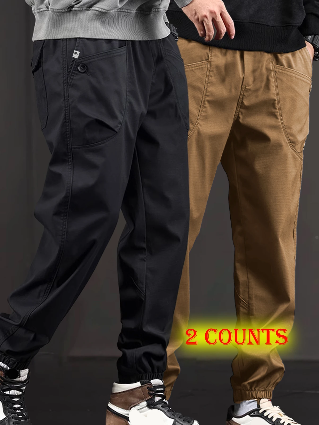

Men's outdoor American style assault work pants, men's straight tube paratroopers, loose casual thin fit, oversized pants, quick