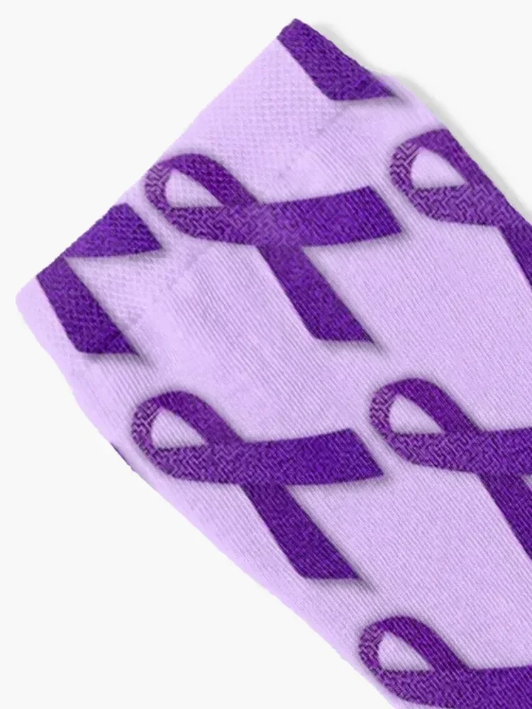 Purple Awareness Ribbon Maze Socks christmas stocking happy with print custom sports Socks Women's Men's