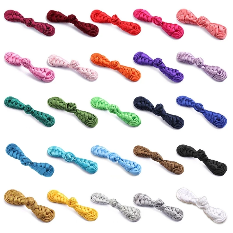 Chinese Cheongsam Buttons10 Pairs Solid Pipa Handmade Knots for Frog Buttons