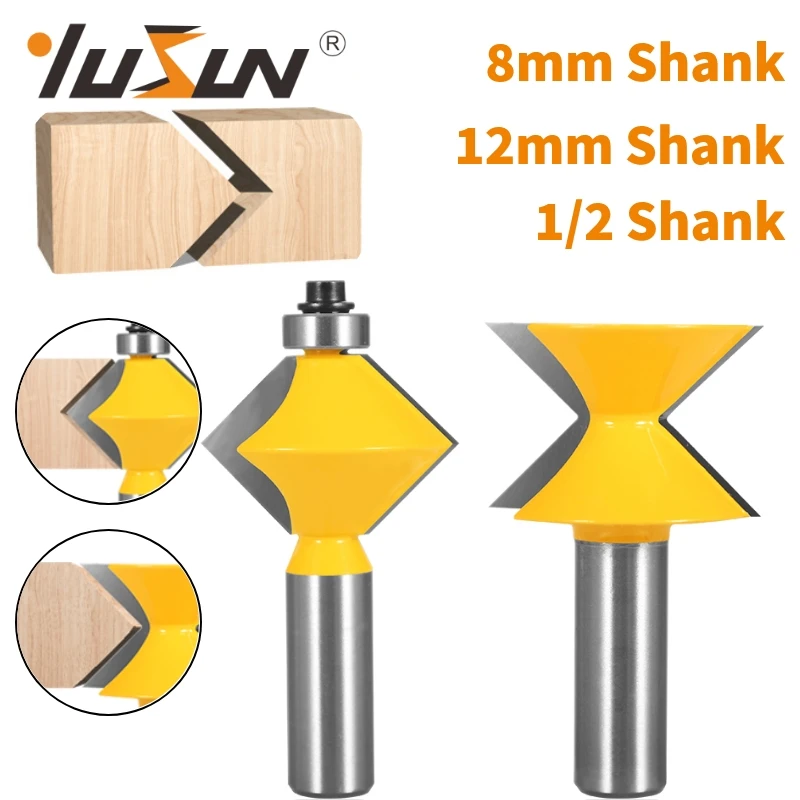 YUSUN 2PCS 90° Edge Banding Assembly Router Bit Woodworking Milling Cutter For Wood Tools