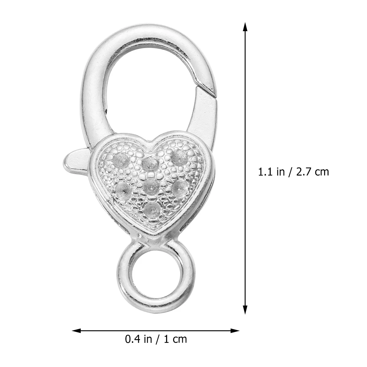 10Pcs Classic Heart Lobster Clasp Small Vintage Alloy for DIY Bracelets Necklaces Bags Accessories Heart-Shaped Lobster Clasp
