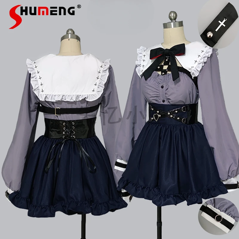 

Japanese Cospaly Clothing Women's Loose Bow Navy Collar Long-sleeved Shirt and Skirt Set Womens Lolita Outfits 2 Piece Sets