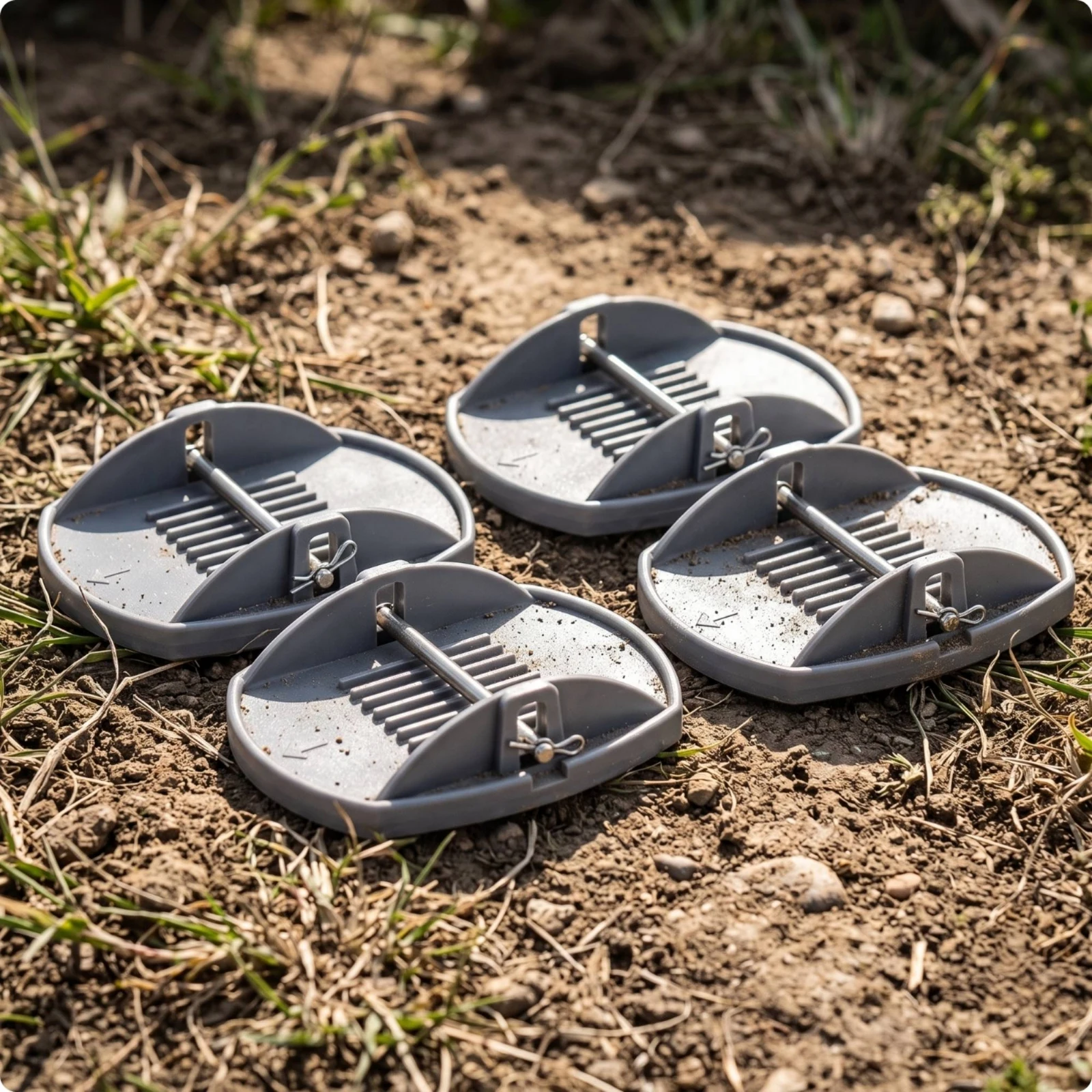 4 Pieces Stabilizing Jack Pads with Pins Stable Caravan Jack Pads Hardware Heavy-Duty Long-Lasting for Campsites, Roadside Halts