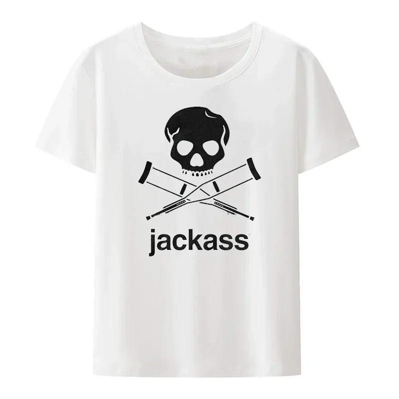 Fashion Mens Jackass Logo Graphic Printed Black T Shirts Pattern Print 2024 T-shirt Camisetas Short-sleev Comfortable Tops Cool