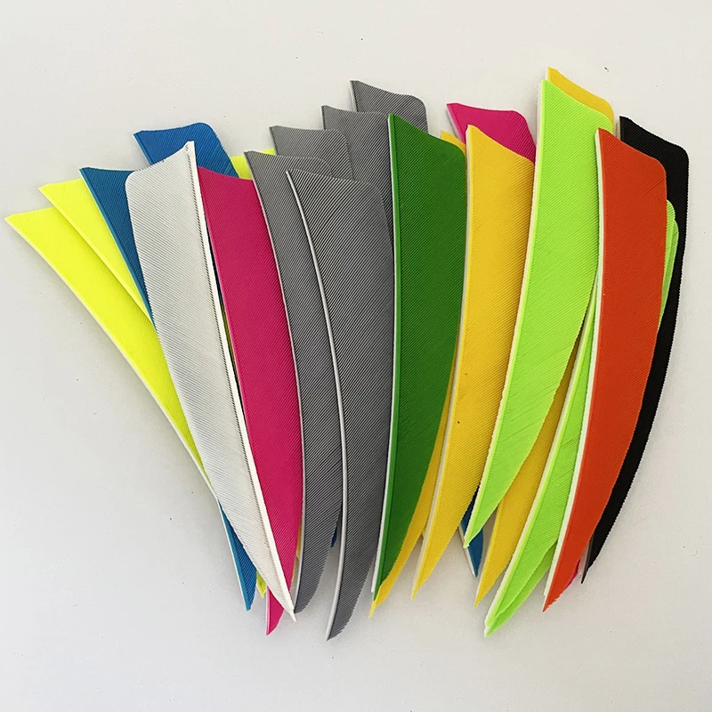 50 Pcs 4 Zoll Carbon Pfeil Federn Befiederung RW Schild Cut Türkei Federn Fletches Bogenschießen Bogen Jagd Zubehör – Detail 1