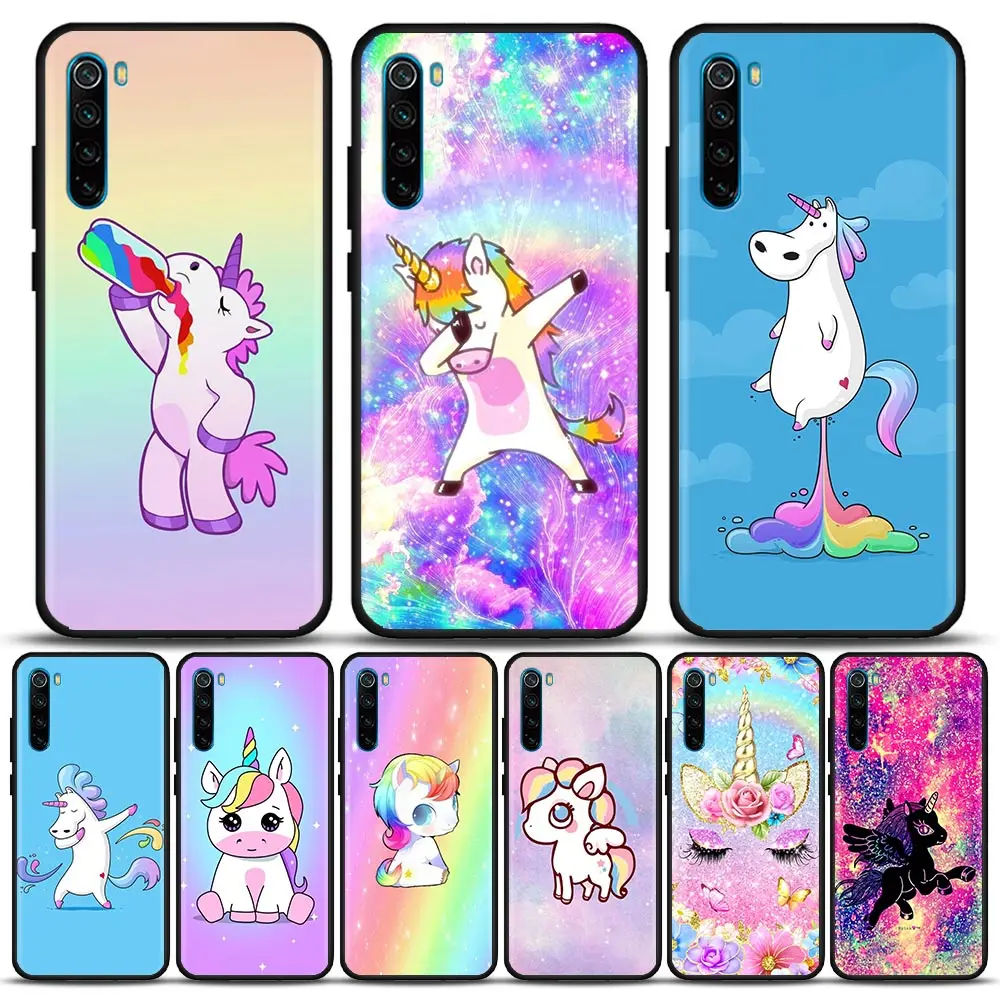 Silicone Redmi 9 Case For Xiaomi Redmi 9 9A 9C 8 6A 7 7A 8A 10 K40 K50 Pro Gaming Cases Soft TPU Cover Cartoon Unicorns Rainbows