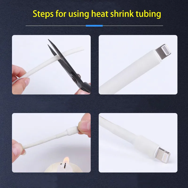 127-750pcs Heat-shrink Tubing Thermoresistant Tube Heat Shrink Wrapping Kit Electrical Connection Wire Cable Insulation Sleeving