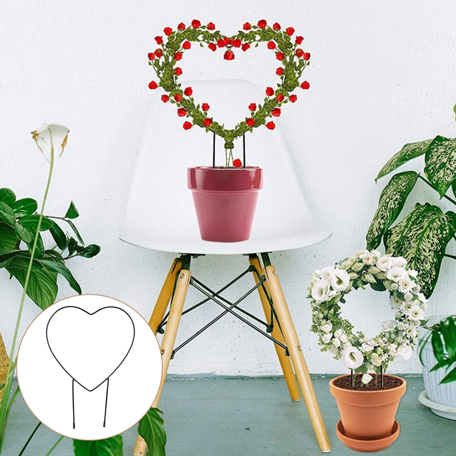 

3 Pcs Plants Love Heart-shaped Climbing Frame Garden Trellis for Vegetables Lattice