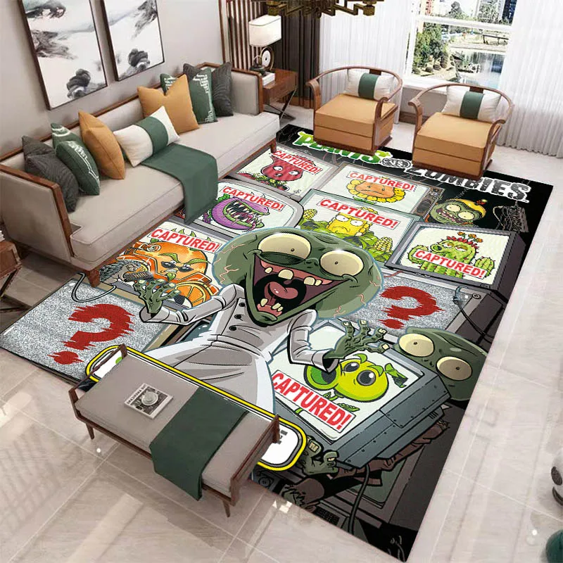 Plants-vs-Zombie printed carpet non-slip beautiful carpet home decoration photography props cute rug area rug birthday gift