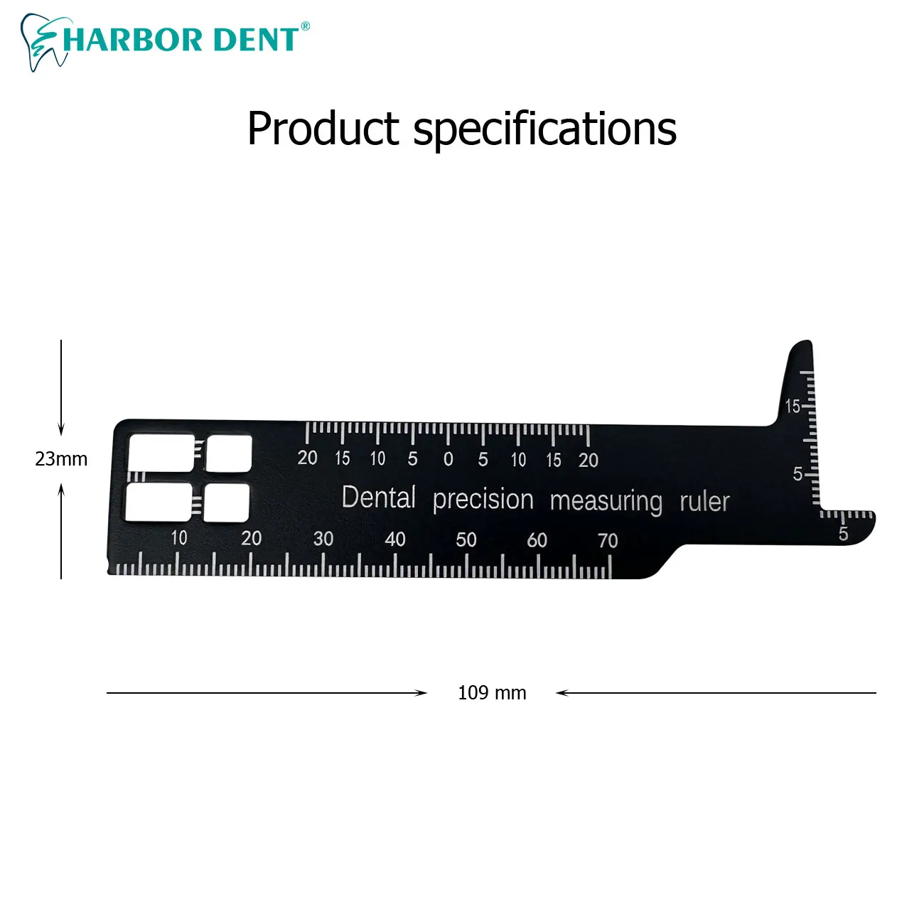 1Pc Dental Precision Gauge Measuring Ruler Span Measure Scale Tooth Medical Tools Photography Endo Caliper Dentistry Instrument