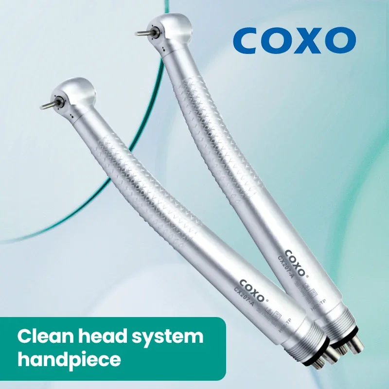 COXO CX207-W Air-Powered Dental Turbine Handpiece  Rotary Instrument with 3-Way Coolant System for Cleaning and Whitening Teeth