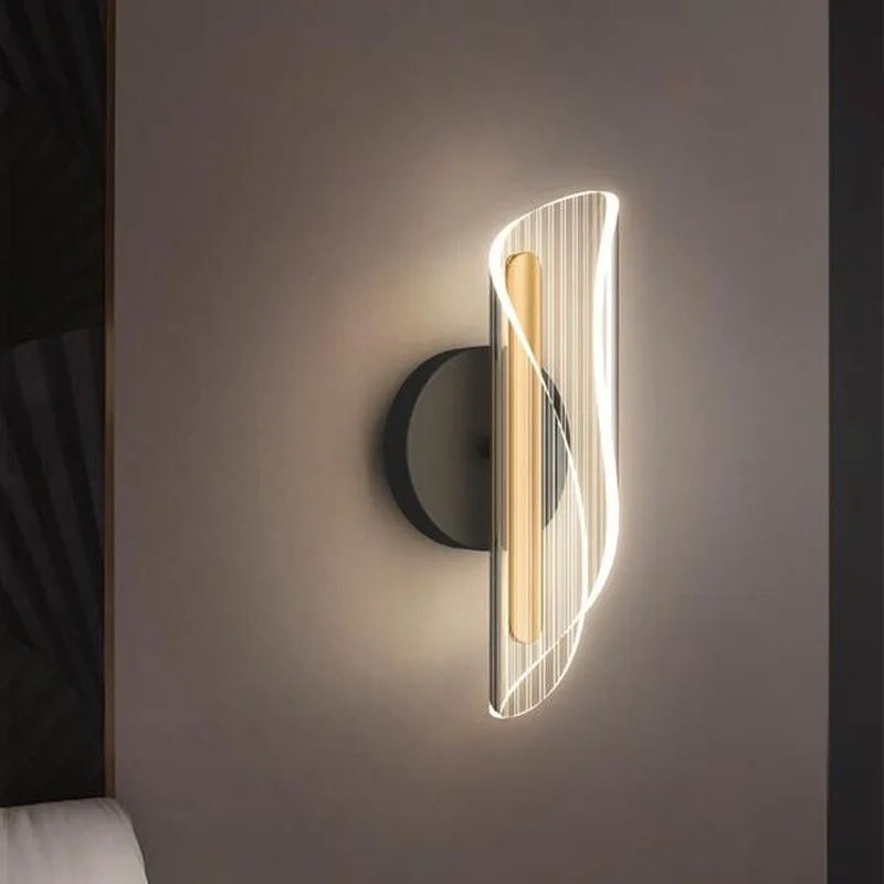 Modern Thin Waist LED Wall Lamp Bedroom Study Restaurant Hotel Bedside Streamer Wall Lamps Living Room Decor Scroll Wall Lights view 3