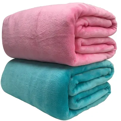 Warm Coral Fleece Blanket 6 Sizes beddowell