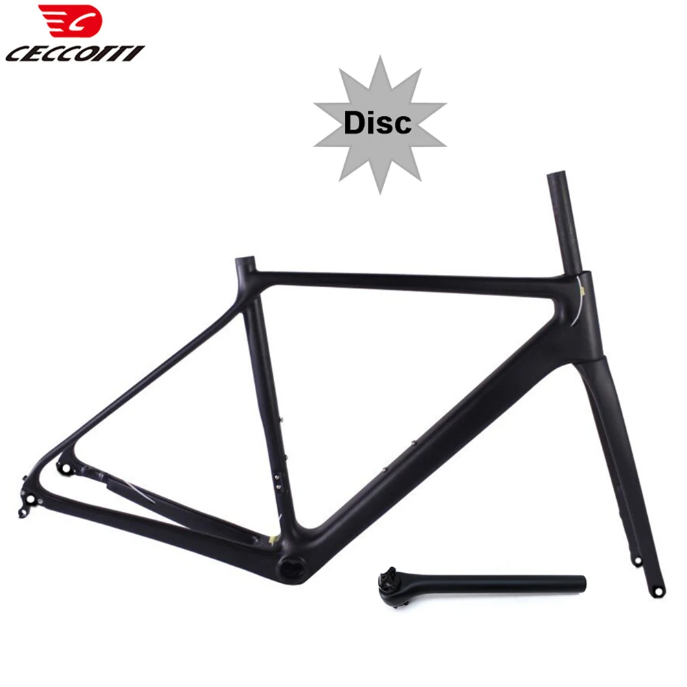 Carbon Road Disc Brake Frame, Internal Cable Routing Thru Axle, BB86, Light Weight, 990G, 700 * 25C Bicycle Frameset