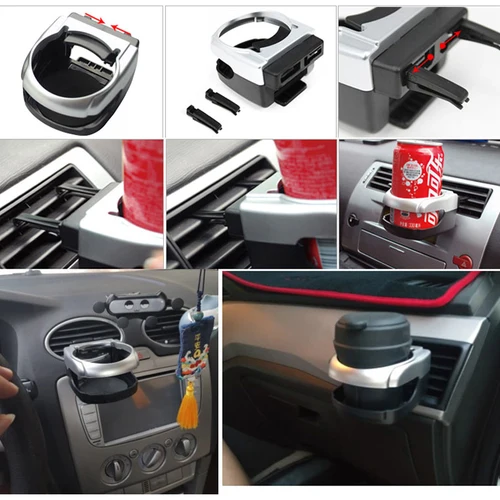 Imagen 2 del producto Portavasos de agua para coche, soporte para Cenicero, soportes para bebidas para camión y coche, accesorios interiores para montaje en salida de aire, soporte para estante de bebidas