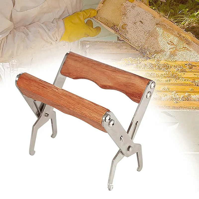 

1 Pc Bee Hive Frame Holder Grip Tool For Beekeeper Equipment Gripper Capture Tool Lift Wooden +Stainless Steel Beekeeping Tools