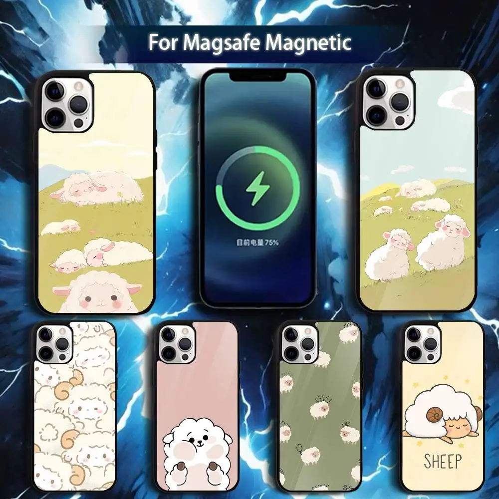 

Cartoon C-Cute S-Sheep Phone Case For iPhone 17,16,15,14,13,12,11,Pro,Max,Plus,Mini,Magsafe,Magnetic Wireless Charging Case