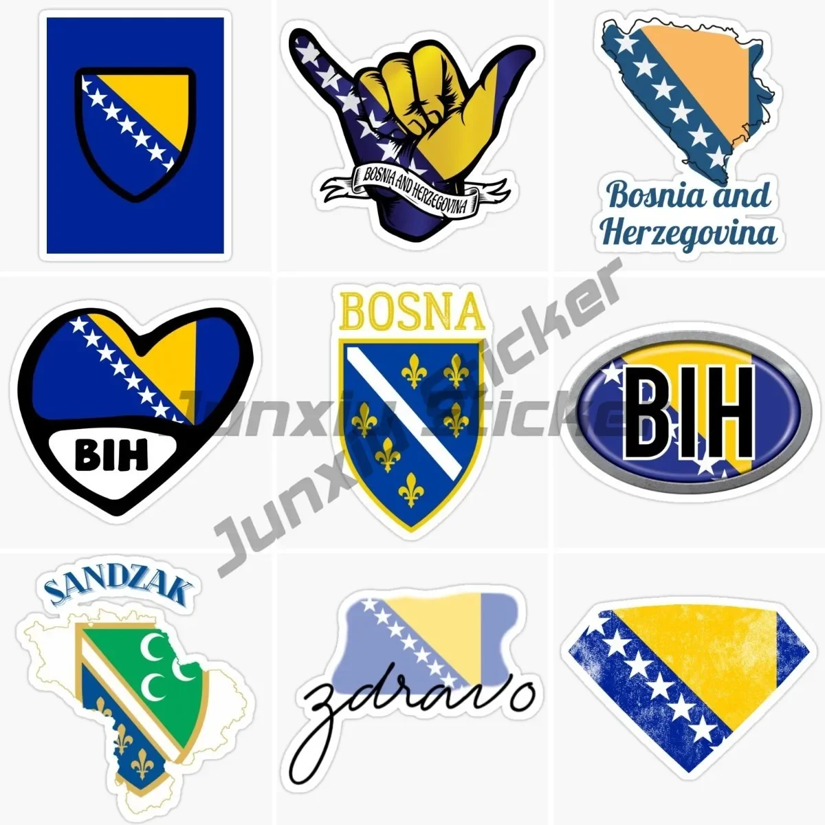 

Bosnia and Herzegovina Flag Car Sticker Vinyl JDM Window Trunk Laptop Decal Graphic Funny Car Styling Accessories