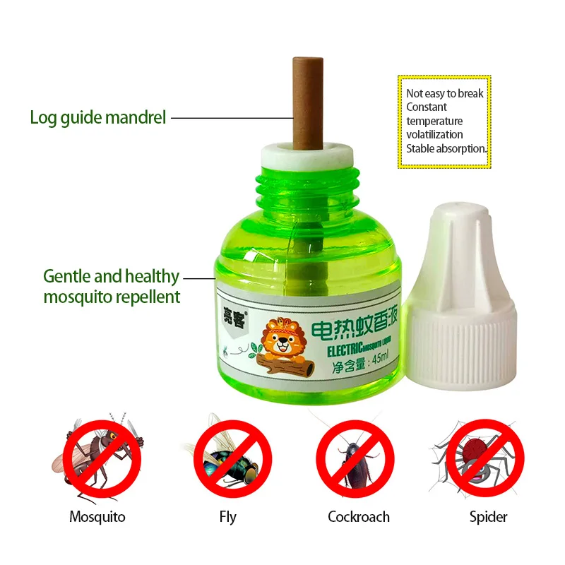 1/5pcs Portable Electric Mosquito Coil Heater Anti Mosquito Killer 45ML Refillables Mosquito Liquid Bugs Fly Insect Repellent