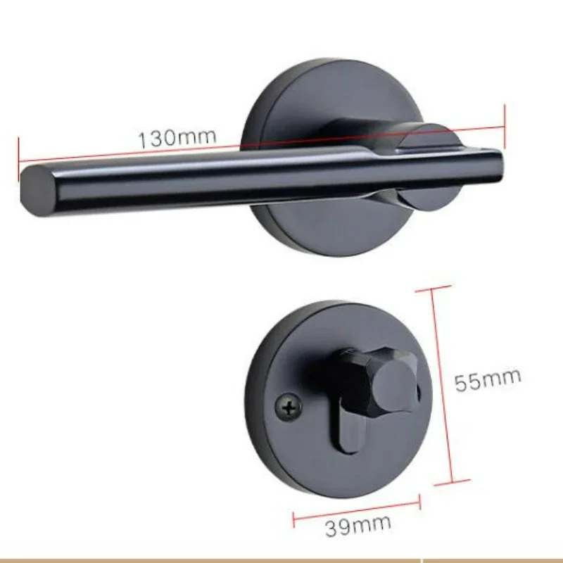 New Black Split Lock Bedroom Door Silent Handle Lock