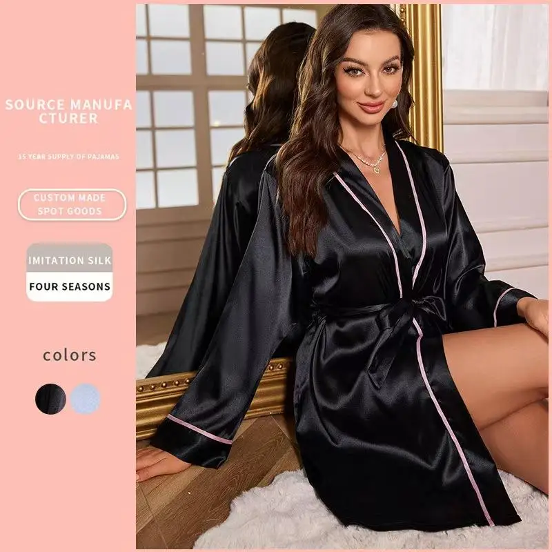 

Сексуальный длинный халат све, домашняя одежда, халат на шнуровке, удобный легкий дизайн для молодых женщин, всесезонное использование