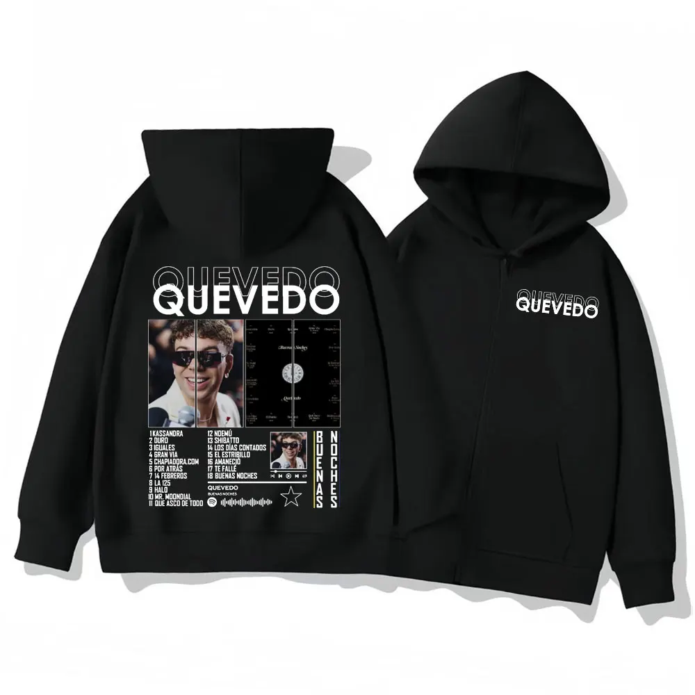 

Rapper QUEVEDO Buenas Noches Merch Hoodies Men Women Clothing Fashion Hip Hop Pullovers High Quality Fleece Hooded Sweatshirts