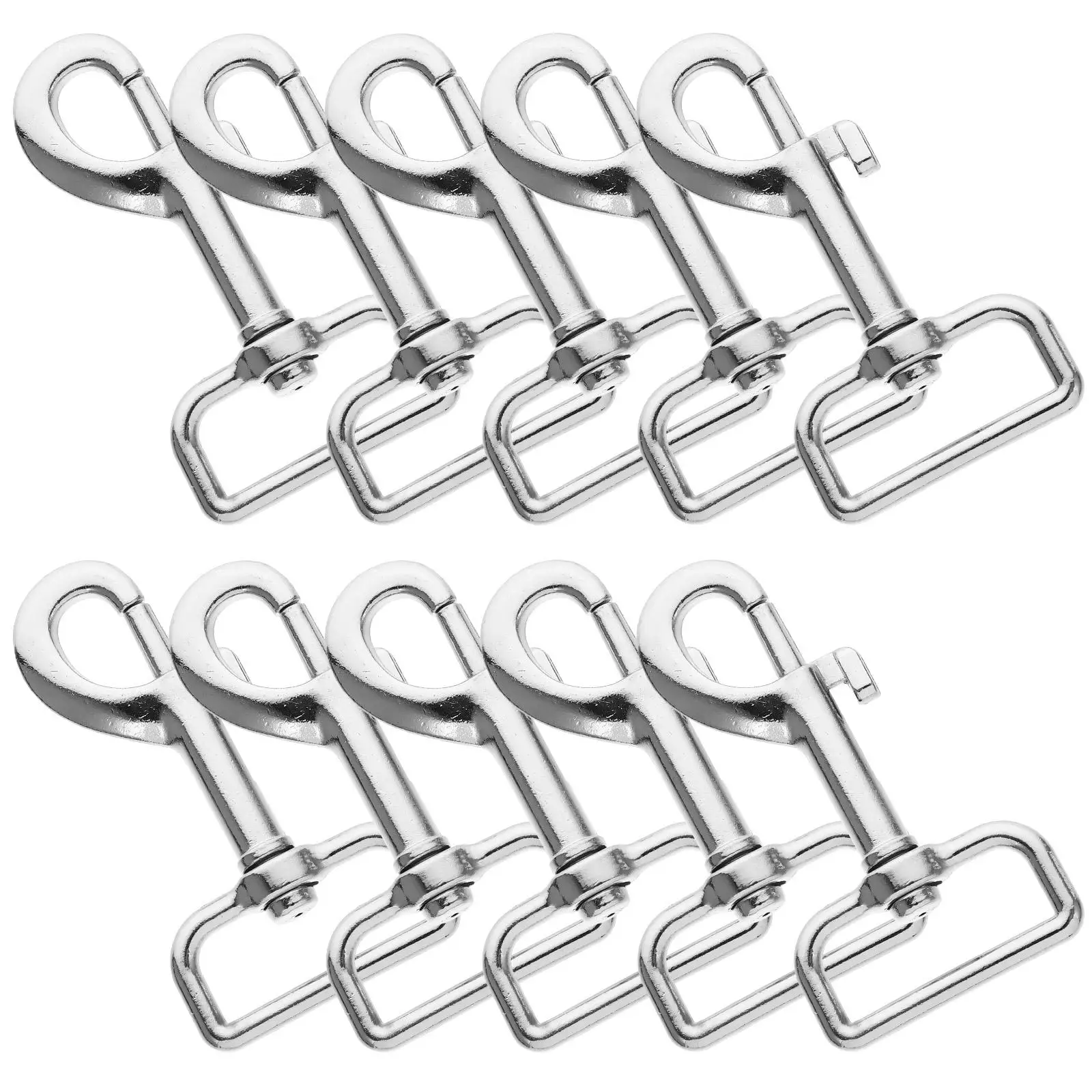 10pcs Bolt Swivel Hooks Heavy Duty Dog Leash Clips Swivel Snap Hooks Metal Carabiner Durable Pet Collar Hardware