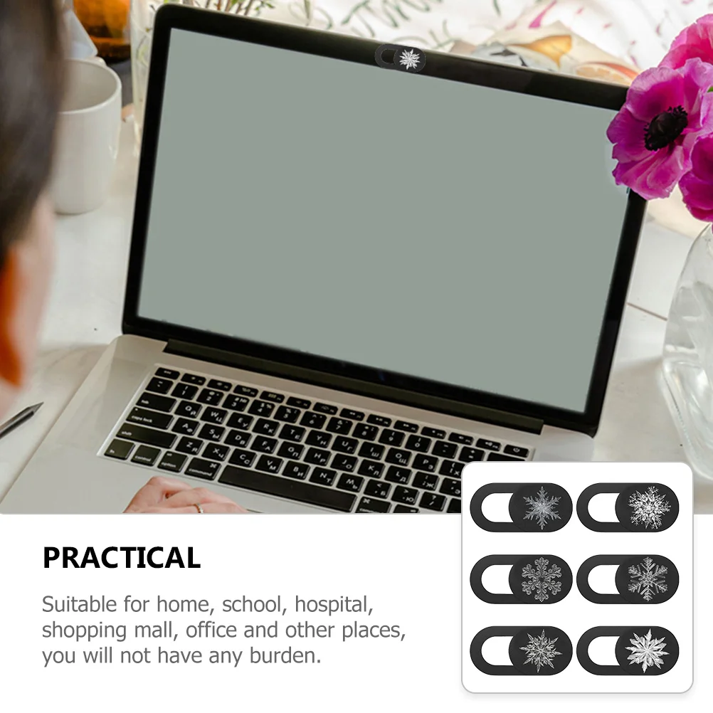 

6Pcs Computer Camera Cover Slide 1.90x0.70x0.10cm Black ABS Material Webcam Privacy Protector Camera Privacy Slider