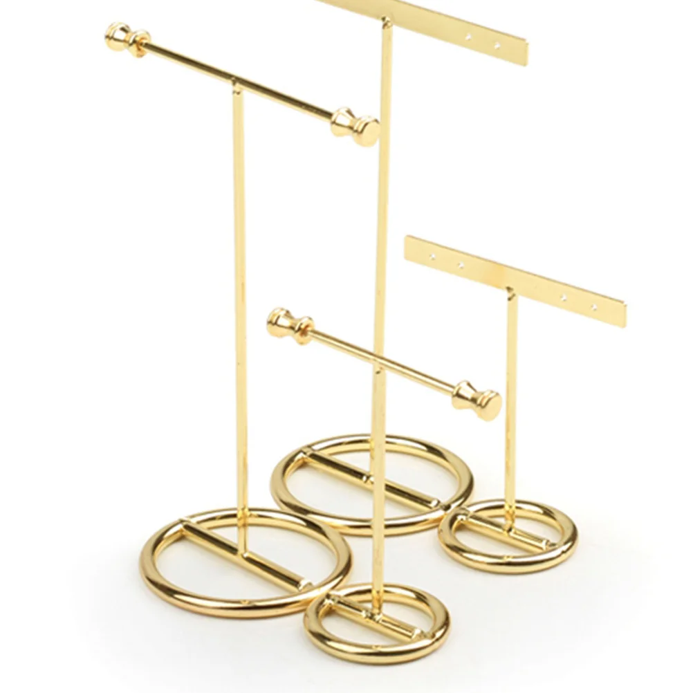 T Shape Earring Display Small Size Golden For Earrings Jewelry Organizer Metal Holder Stable Base Storage Rack Earrings Stand