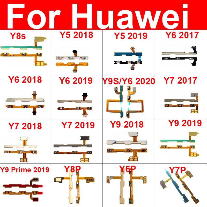 Volume On Off Power Buttons Flex Cable For Huawei Y9 Y7 Y6 Pro Y5 Prime 2020 2019 2018 2017 Y6p Y7p Y8p Y8s Y9s Flex Repair Part