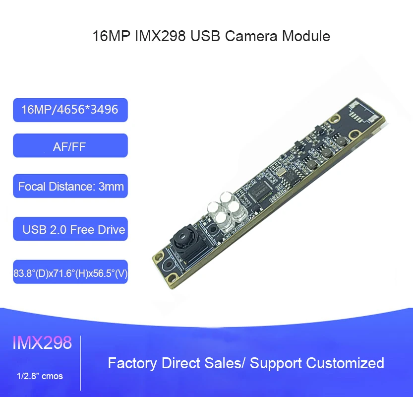 

4K 16MP IMX298 Mini USB Camera Module AF/FF Auto Focus 71 Degree Color Image USB Free Drive OTG Webcam Video Lightburn