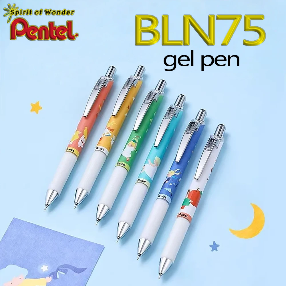 

1Pen 3refills New Japan Pentel ENERGEL Gel Pens BLN75 Press Type Black Ink Stationery Cute Pens for Writing Back To School