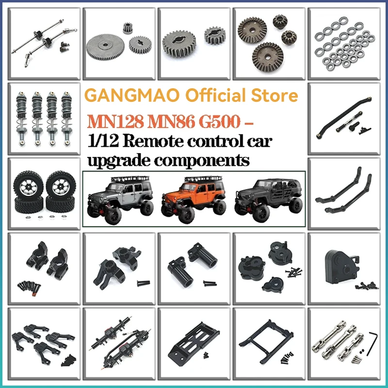 

Детали для обновления гусеничного радиоуправляемого автомобиля в масштабе 1/12, аксессуары MN128 — осевые амортизаторы коробки передач SCX10, колеса грузовика для G500 MN86, дистанционное управление