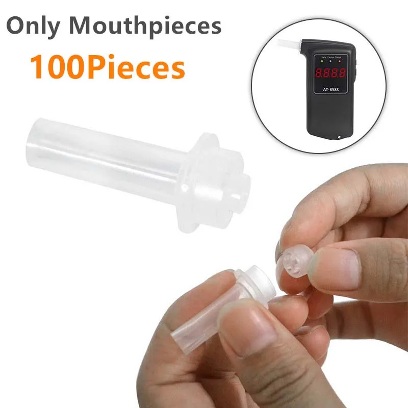 

100 шт./лот, цифровой тестер алкоголя в выдыхаемом воздухе, мундштуки, насадка для выдувания для AT-858S, мундштуки для тестера алкоголя