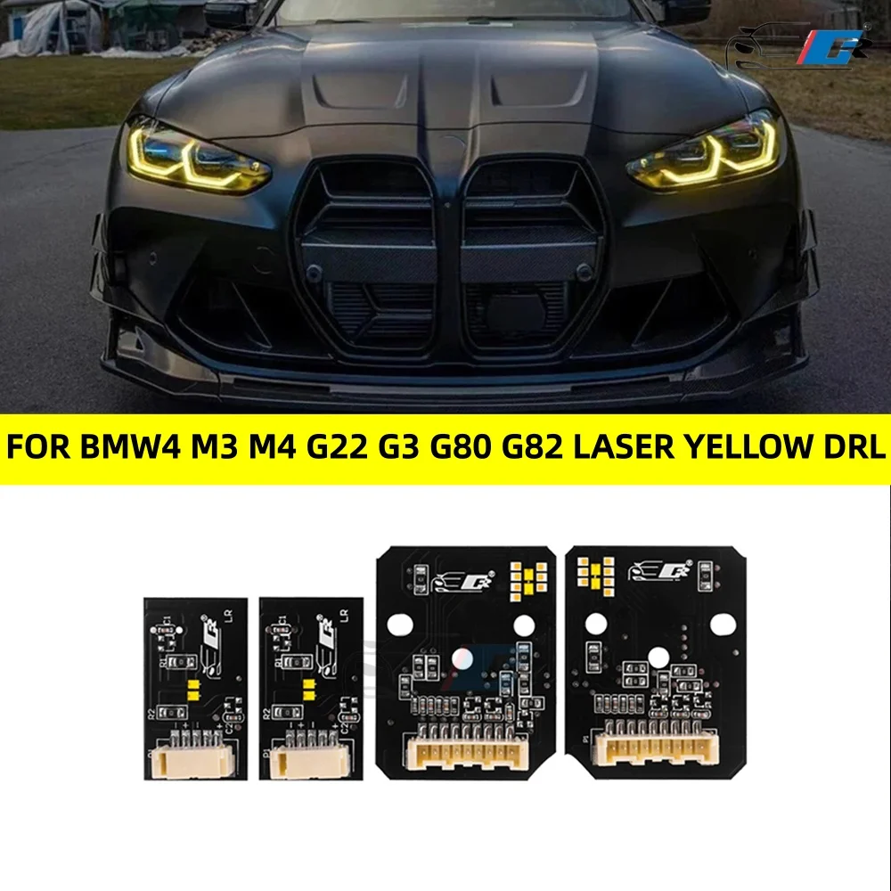 Daytime Running Light Yellow For BMW 4 Series G22 G23 G26 M3 G80 M4 G82 G83 2021 DRL LED Modules Board Set 9851047 9851048
