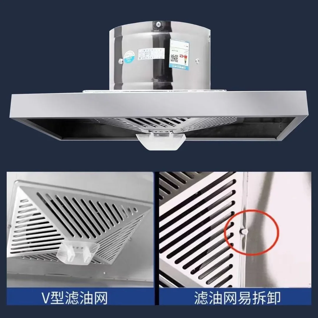 220V Powerful 201 Stainless Steel Kitchen Range Hood Exhaust Fan Strong Suction Ceiling Mounted