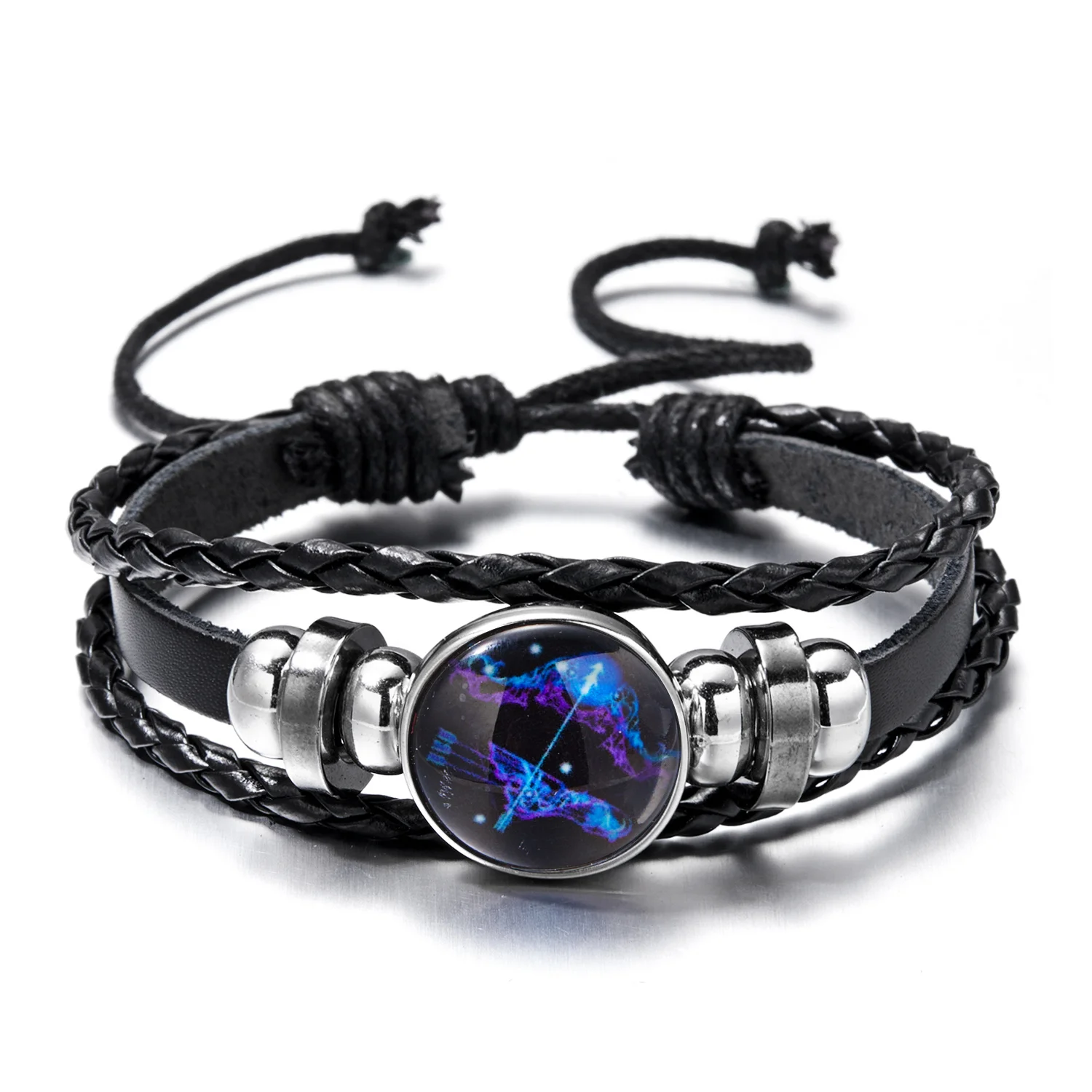 12-sterrenbeeld sterrenbeeld charme lichtgevende armbanden mannen vrouwen vintage meerlaagse wrap lederen armband en armband verjaardagscadeau