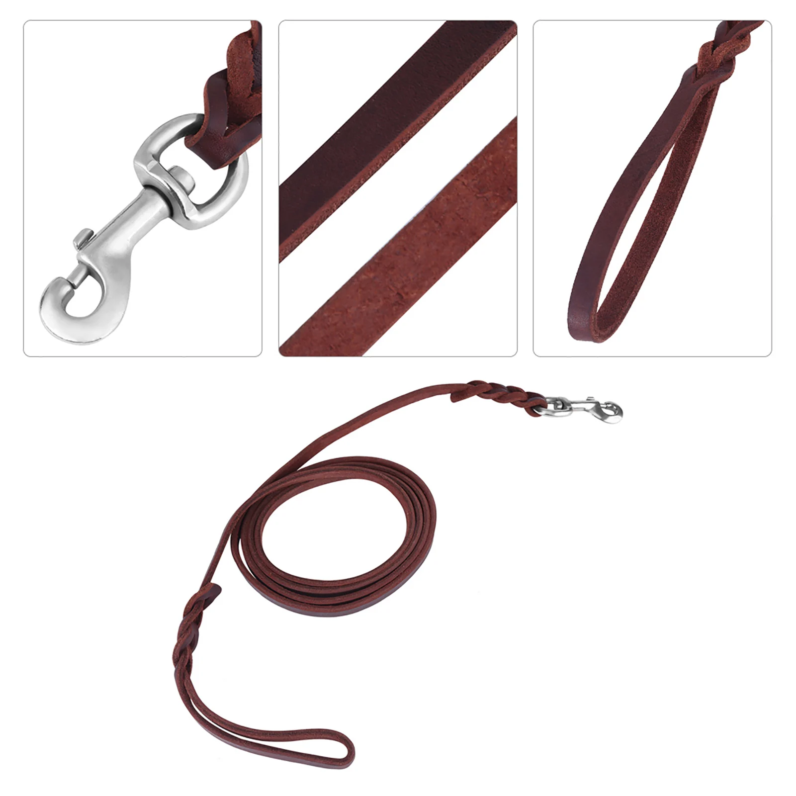 3Types Pet Dog Leash Safety Rope Cowhide and Leather Belt For Walking Running Training Dog Training Leash Dog Walking Rope