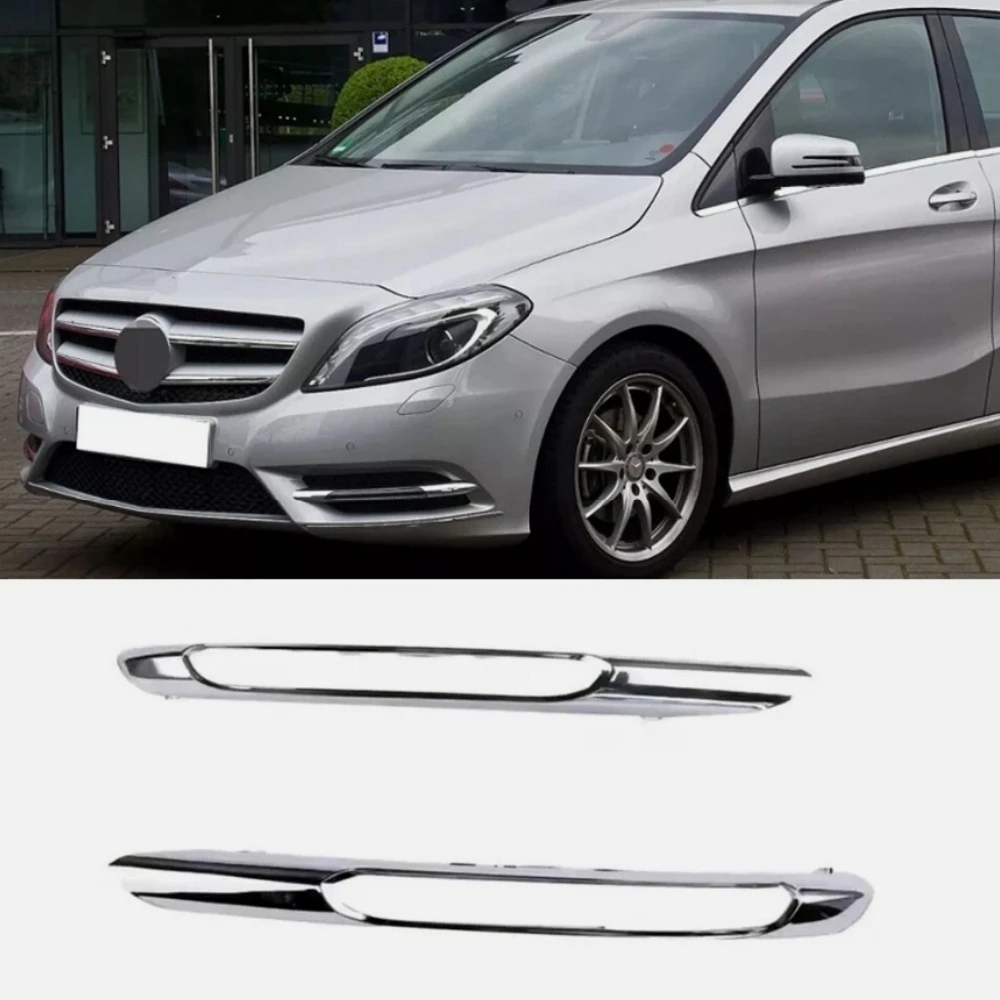 Cubierta de luz antiniebla del parachoques delantero tira cromada A2468850474 A2468850574 para Mercedes Benz Clase B W246 2012-2014 B180 B250