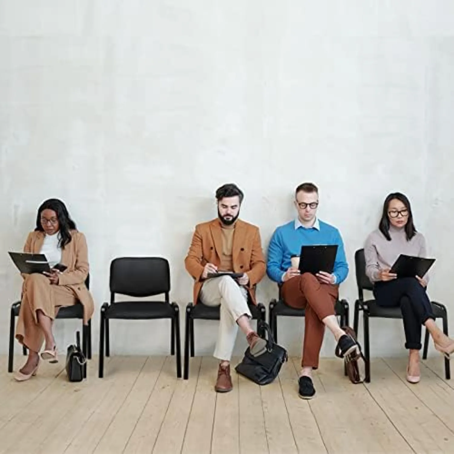 5-Pack Waiting Room Chairs, Stackable Chair for Office, Pu-Black | Stacking Chairs, Armless Church Chairs