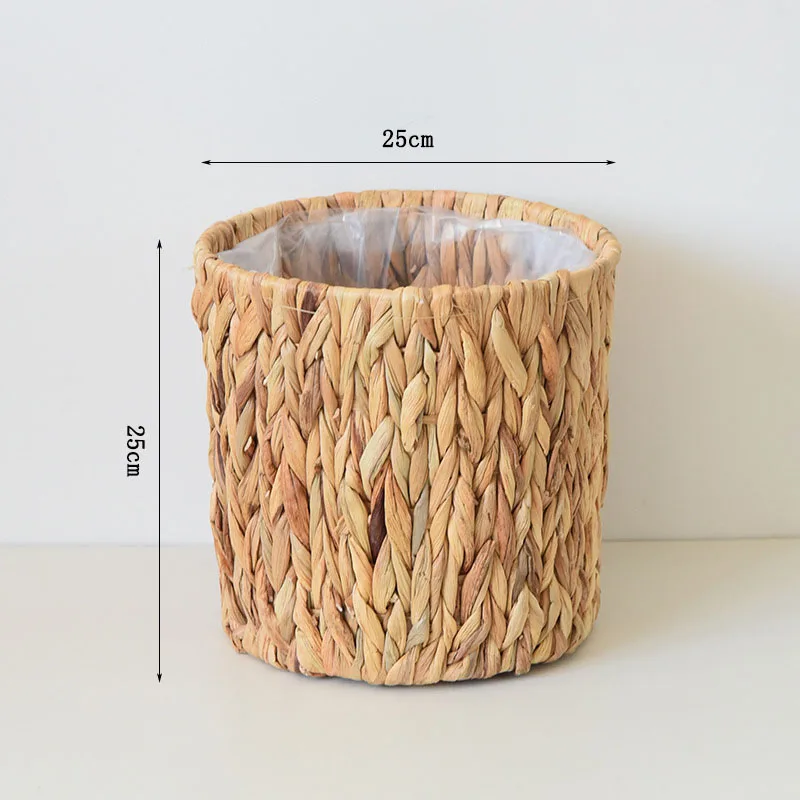 Woven Straw Flower Basket Household Storage Basket Flower Pot Green Plant Container For  Balcony Garden Natural Home Decoration