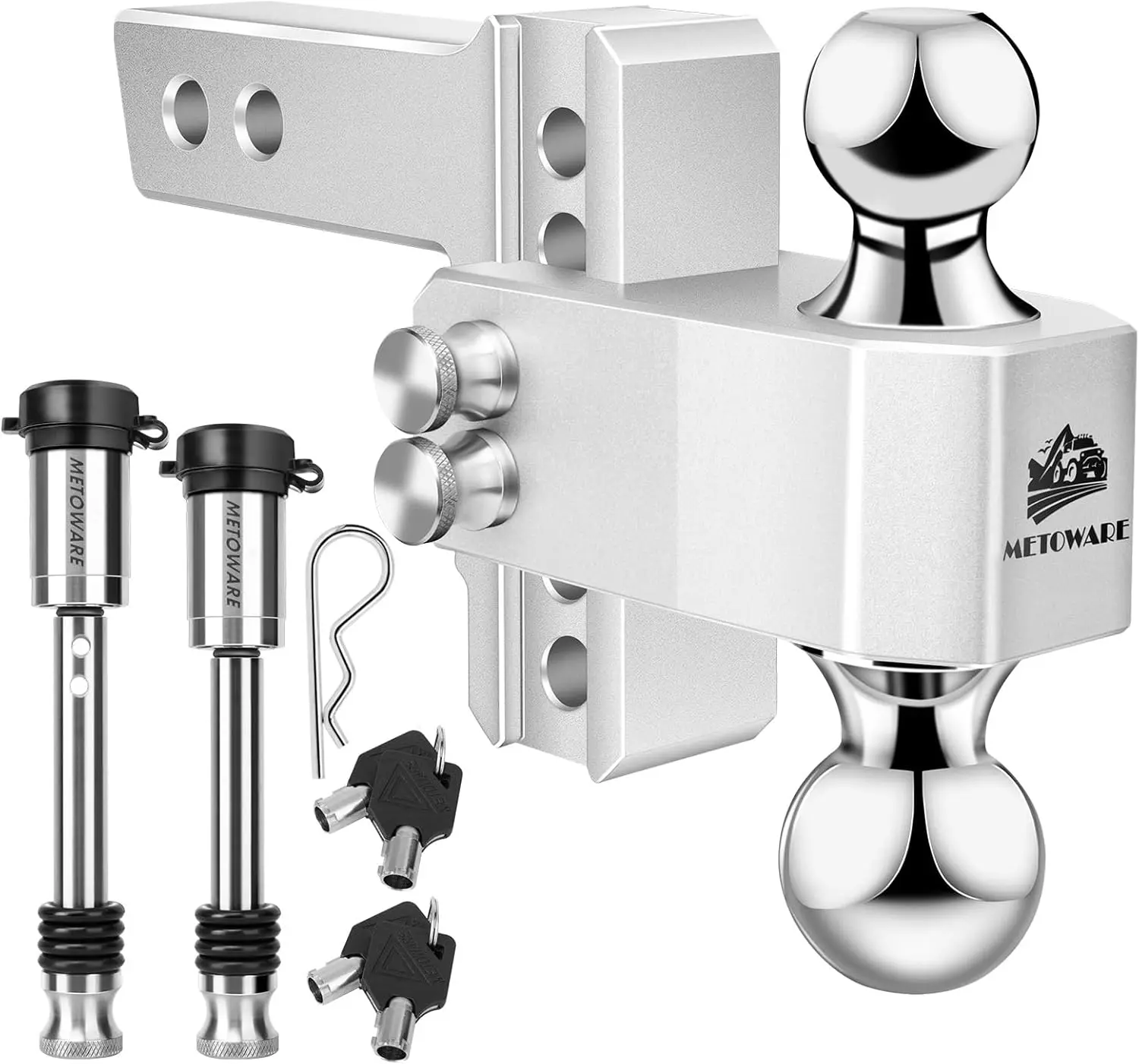 Truck Towing, Aluminum Tow Hitch, Heavy - Duty, 14,000 LBS GTW, Double Stainless Steel Locks & Hitch Pin