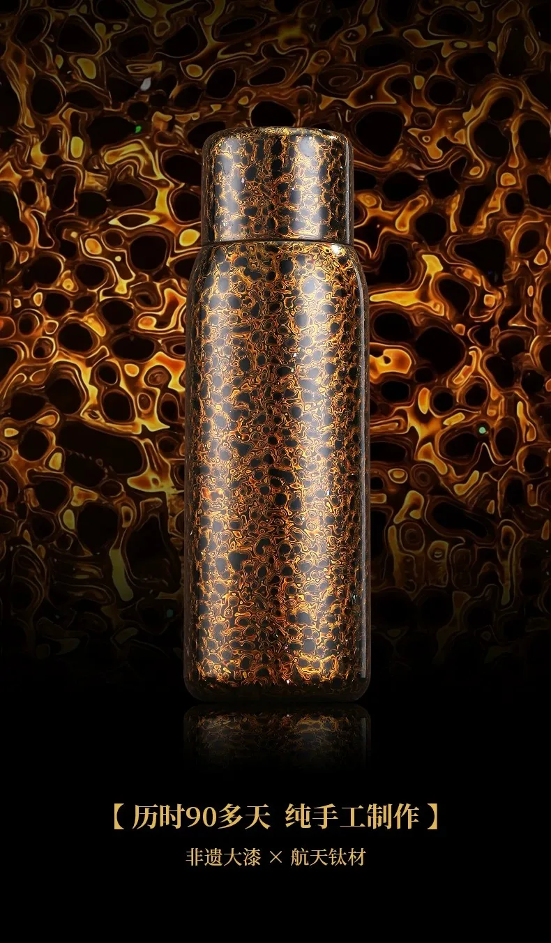 Pure titanium lacquer craft thermos cup tea separation titanium cup light luxury men's and women's tea cup