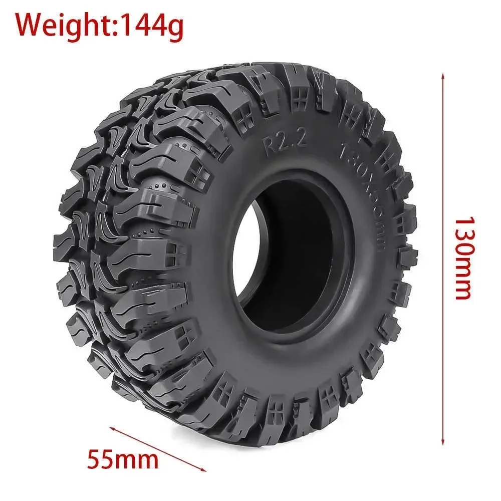 2.2''130MM*55MM Crawler Rubber Tires for 2.2'' Beadlock Wheels 1/8 Crawler Car YIKONG CROSSRC H8H