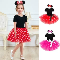 Cute Girls Dress 1-5Y Toddler Kids 2024 Carnival Party Costumes New Polka Dot Christmas Clothes Children Birthday Fancy Dress Up