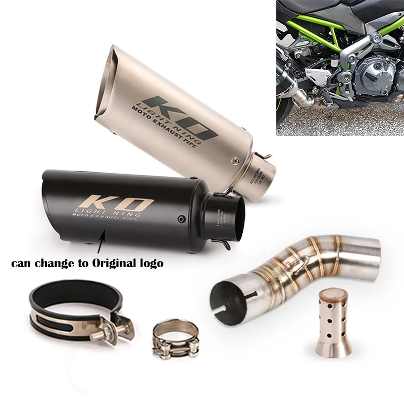 

For Kawasaki Z900 Until 2019 51mm Middle Connect Link Pipe Slip On Motorcycle Exhaust System Muffler Escape Tip With DB Killer